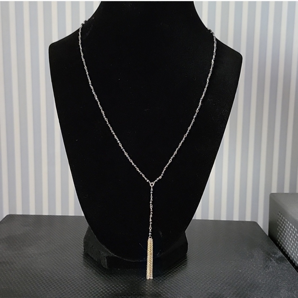 Anne Sportun Hematite Lariat Necklace